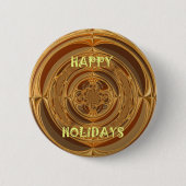 Happy Holidays Circle Art Print/Design Button (Vorderseite)