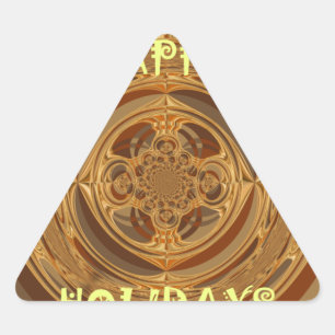 Happy Holidays Circle Art Print/Design Dreieckiger Aufkleber