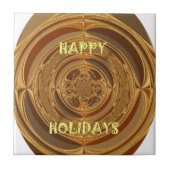 Happy Holidays Circle Art Print/Design Fliese (Vorderseite)