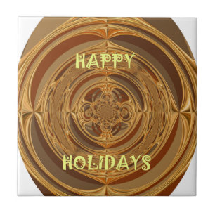 Happy Holidays Circle Art Print/Design Fliese