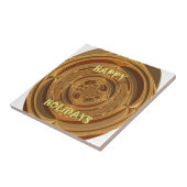 Happy Holidays Circle Art Print/Design Fliese (Seite)