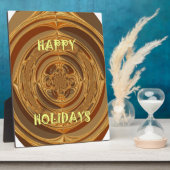 Happy Holidays Circle Art Print/Design Fotoplatte (Seite)