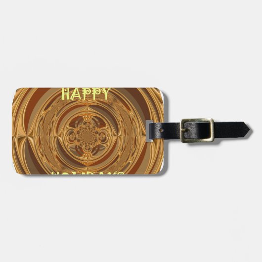 Happy Holidays Circle Art Print/Design Gepäckanhänger (Vorderseite horizontal)
