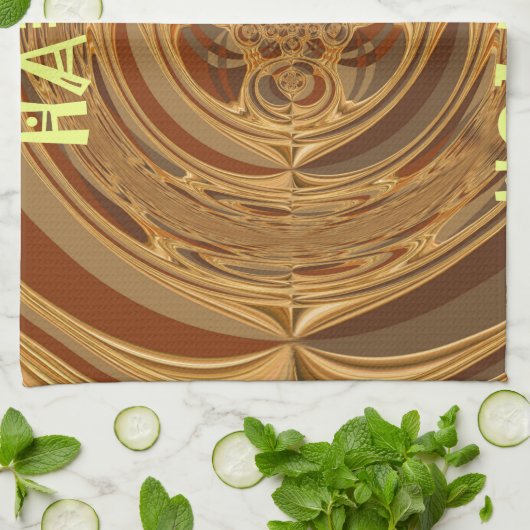 Happy Holidays Circle Art Print/Design Geschirrtuch (Gefaltet)