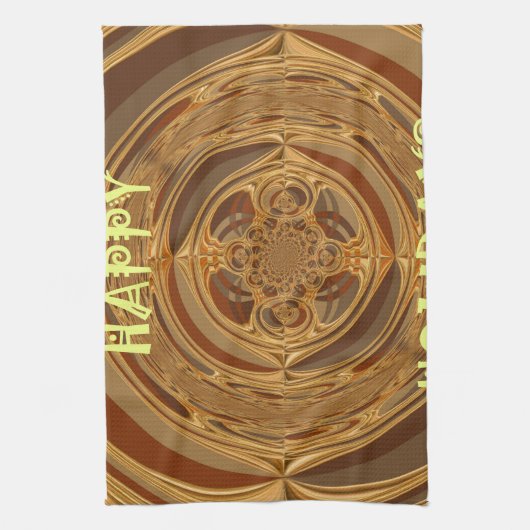 Happy Holidays Circle Art Print/Design Geschirrtuch (Vertikal)