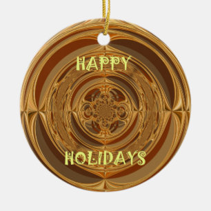 Happy Holidays Circle Art Print/Design Keramik Ornament