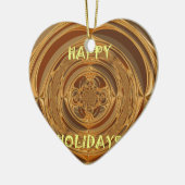 Happy Holidays Circle Art Print/Design Keramikornament (Links)