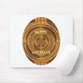 Happy Holidays Circle Art Print/Design Mousepad (Mit Mouse)
