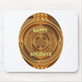 Happy Holidays Circle Art Print/Design Mousepad (Vorne)