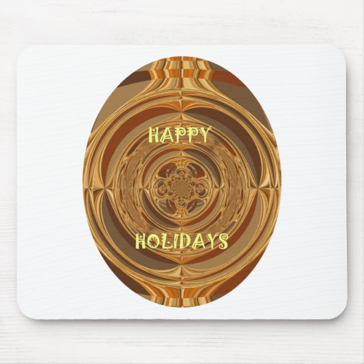 Happy Holidays Circle Art Print/Design Mousepad (Vorne)