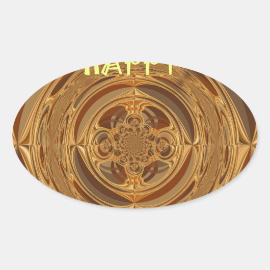 Happy Holidays Circle Art Print/Design Ovaler Aufkleber (Vorderseite)