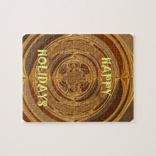 Happy Holidays Circle Art Print/Design Puzzle (Horizontal)