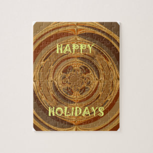 Happy Holidays Circle Art Print/Design Puzzle