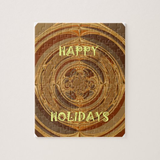 Happy Holidays Circle Art Print/Design Puzzle (Vertikal)
