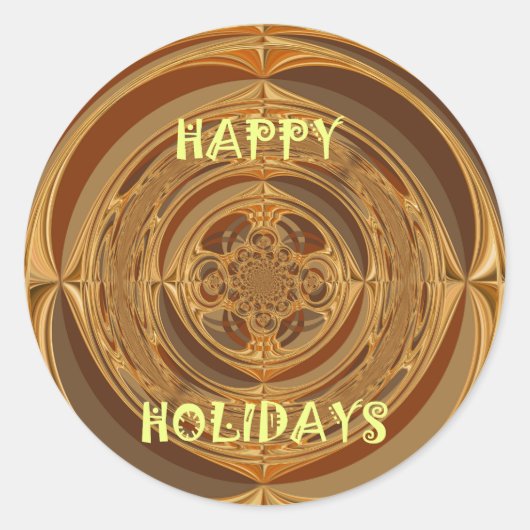 Happy Holidays Circle Art Print/Design Runder Aufkleber (Vorderseite)