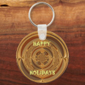 Happy Holidays Circle Art Print/Design Schlüsselanhänger (Vorderseite)