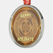 Happy Holidays Circle Art Print/Design Silbernes Ornament (Links)