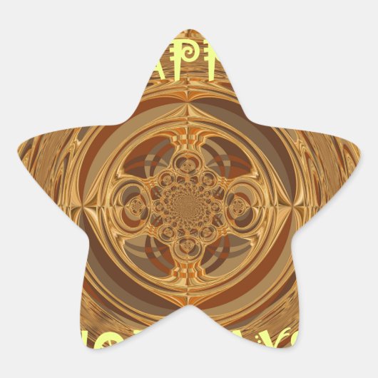 Happy Holidays Circle Art Print/Design Stern-Aufkleber (Vorderseite)