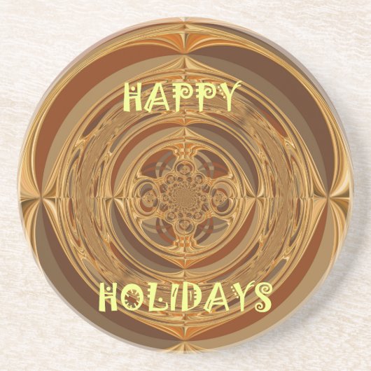 Happy Holidays Circle Art Print/Design Untersetzer (Vorne)