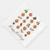 Happy Holidays Citrus Garland Holiday Napkin Serviette (Ecke)