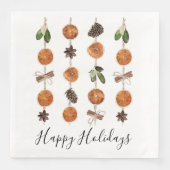 Happy Holidays Citrus Garland Holiday Napkin Serviette (Vorderseite)