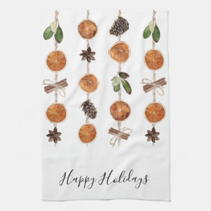 Happy Holidays Citrus Garland Küche Geschirrtuch