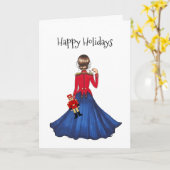 Happy Holidays - Clara, die Maus, der Nutcracker Karte (Gelbe Blume)