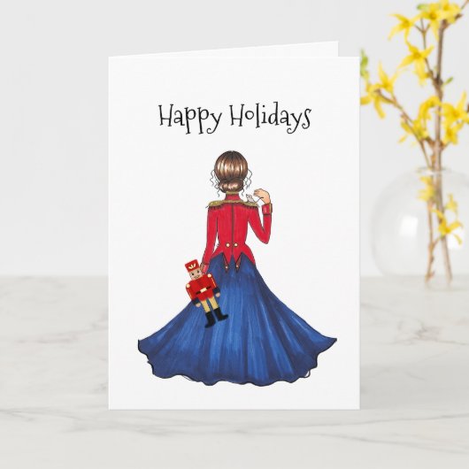 Happy Holidays - Clara, die Maus, der Nutcracker Karte (Gelbe Blume)
