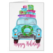 Happy Holidays Classic Car Watercolor (Vorne)