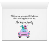 Happy Holidays Classic Car Watercolor (Innenansicht Horizontal (Unten))