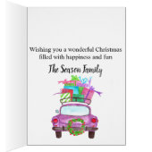Happy Holidays Classic Car Watercolor (Innen (Rechts))