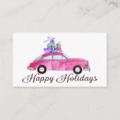 Happy Holidays Classic Car Watercolor Begleitkarte (Vorderseite)