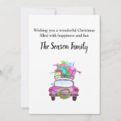 Happy Holidays Classic Car Watercolor Einladung (Rückseite)