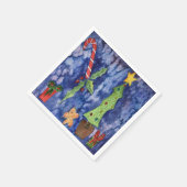 Happy Holidays Classic Christmas Icons Watercolor Serviette (Ecke)