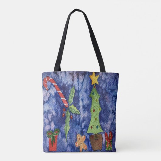 Happy Holidays Classic Christmas Icons Watercolor Tasche (Rückseite)
