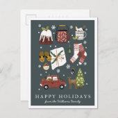 Happy Holidays | Classic Hygge Minimal Weihnachten Postkarte (Vorne/Hinten)