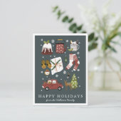 Happy Holidays | Classic Hygge Minimal Weihnachten Postkarte (Stehend Vorderseite)