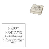 Happy Holidays | Classic Script Typografy Address Gummistempel (Stempel)
