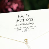 Happy Holidays | Classic Script Typografy Address Gummistempel
