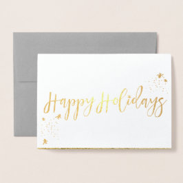 Happy Holidays Classic Typografy Design Folienkarte