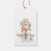Happy Holidays Cockapoo Dog Weihnachten Feierlich Geschenkanhänger (Vorderseite)