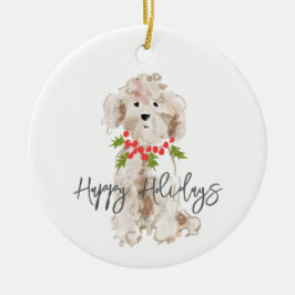 Happy Holidays Cockapoo Dog Weihnachten Jährlich Keramik Ornament