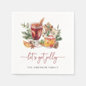 Happy Holidays Cocktail Paper Napkin Serviette (Vorderseite)