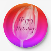 Happy Holidays Colorful Blume Pappteller (Vorderseite)