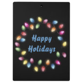 Happy Holidays Colorful & Festivals Weihnachten Li Klemmbrett (Rückseite)