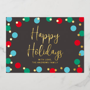 Happy Holidays Colorful Gold Foil Folien Feiertagskarte