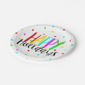 Happy Holidays Colorful Holiday Dots Party Pappteller (Schrägansicht)
