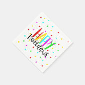 Happy Holidays Colorful Holiday Dots Party Serviette (Ecke)