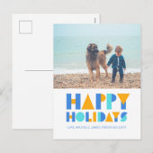 Happy Holidays Colorful Holiday Postkarte (Vorne/Hinten)