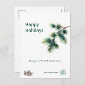 Happy Holidays Conifer Ihr Firmenlogo Feiertagspostkarte (Vorne/Hinten)